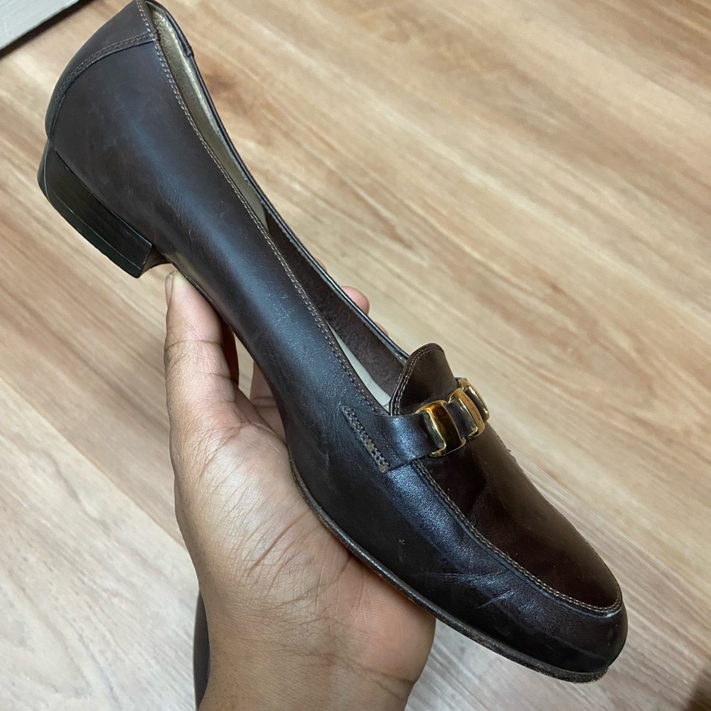 Vintage Salvatore Ferragamo Boutique Gancini Dark Brown Loafers Size Size 8.5 B - Picture 7 of 12